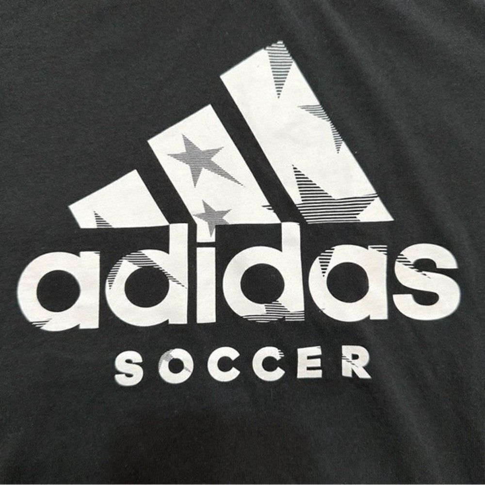 BOY'S ADIDAS SOCCER BLACK SHORT SLEEVE TEE LARGE - Picture 4 of 6